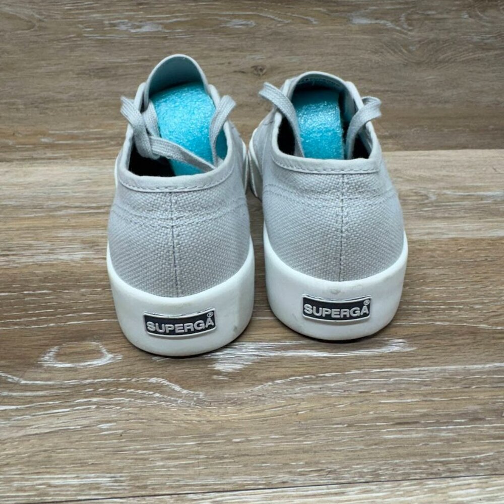 Superga Unisex 2750 COTU Gray Classic Platform Sneaker EU 37.5 - Picture 3 of 8